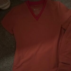 Orange V-Neck Top and bottoms
